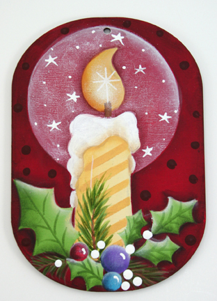 Candle Glow Oval Ornament